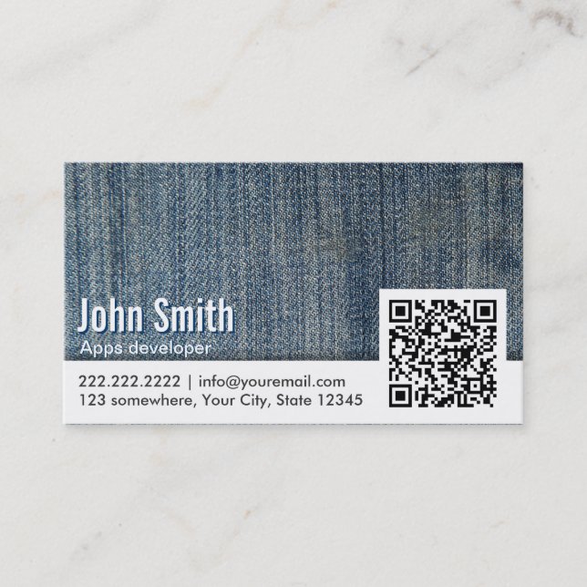 Code Apps Entwickler Visitenkarte der Jeans-QR (Vorderseite)