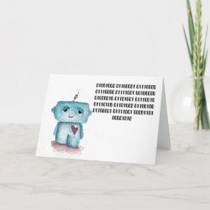 Code binaire Bonne carte d'anniversaire - Robot