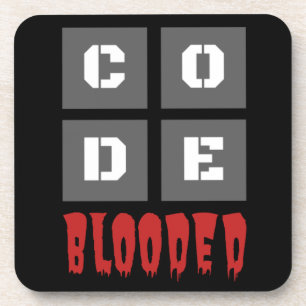 Code Blooded Coding Computer Programmieren Funny Getränkeuntersetzer