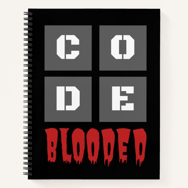 Code Blooded Coding Computer Programmieren Funny Notizbuch (Vorderseite)