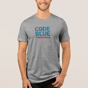 Code Blue Weihnachts-T-Shirt - Lustiges ICU ER Kra Tri-Blend Shirt
