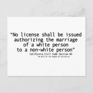 Code civil de Californie Section 60 Carte postale