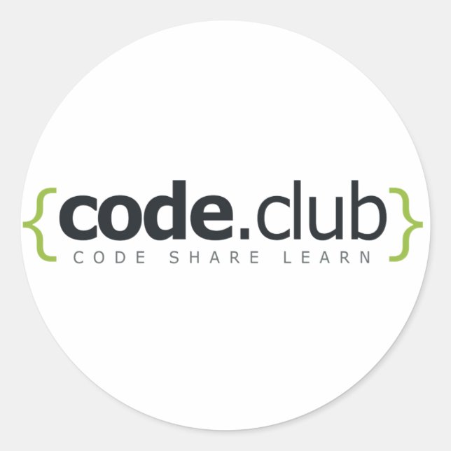 Code Club Shop Runder Aufkleber (Vorderseite)