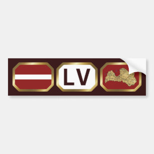 Code de la carte du drapeau de Lettonie Sticker