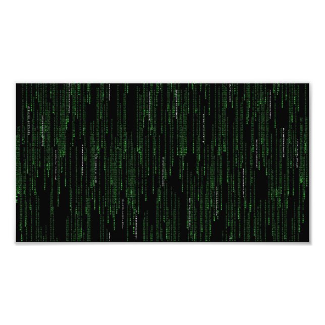 Code de l'ordinateur tombant jeu geek poster illus (Devant)