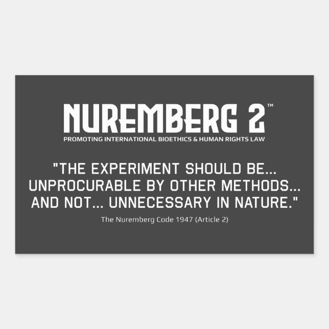 Code de Nuremberg 1947 A. 2 Stickers Rectangulaire (Devant)