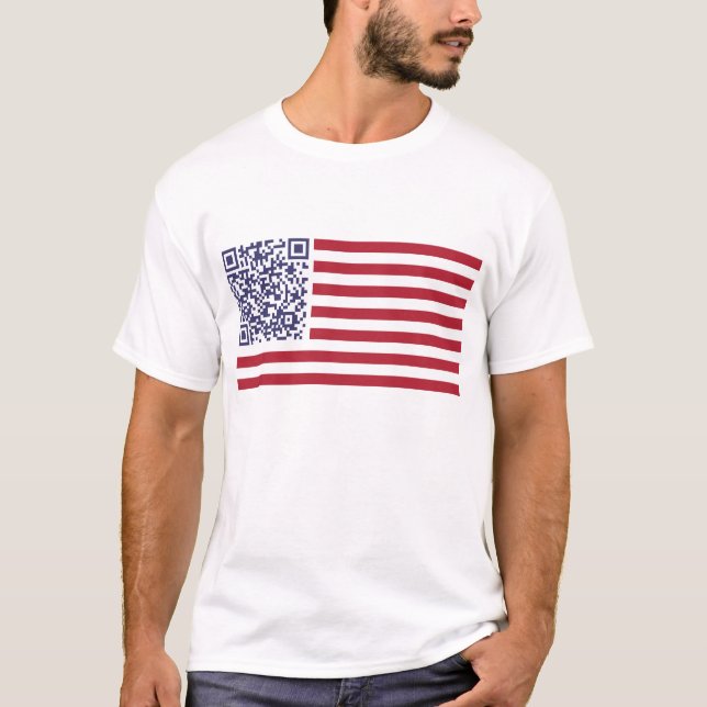 Code der Flagge-Nationalhymne-QR T-Shirt (Vorderseite)