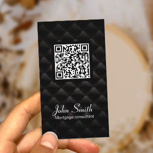 Code der Hypotheken-Agent-eleganter Dunkelheits-QR Visitenkarte