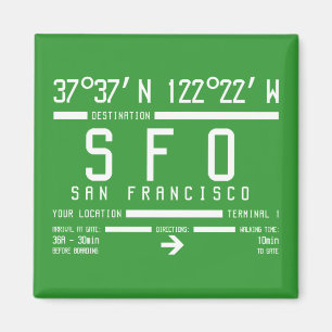 Code des Flughafens San Francisco Magnet