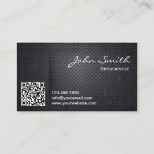 Code des Orthodontist-schwarzer MetallQR Visitenkarte
