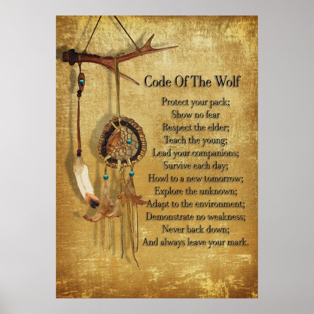 Code des Wolf-Träumerposters Poster (Vorne)