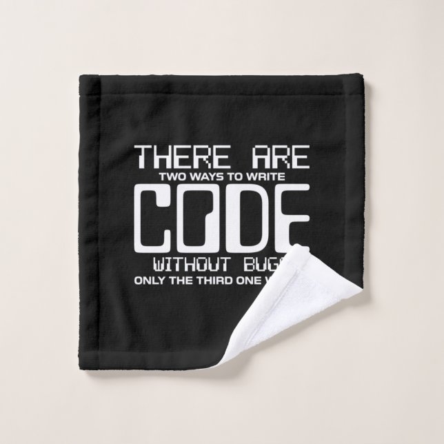 Code Écriture Programmer sans bogues (Gant de toilette)