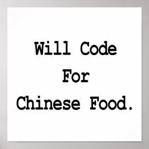 Code für chinesische Lebensmittel Poster