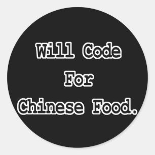 Code für chinesische Lebensmittel Runder Aufkleber
