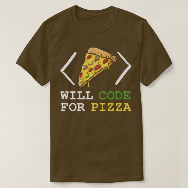 Code für Pizza - Software Engineer Programmierung T-Shirt (Design vorne)