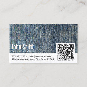 Code-Geologe-Visitenkarte der Blue Jeans-QR Visitenkarte