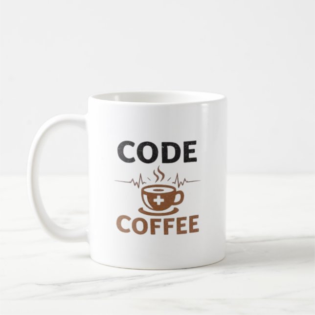 Code Kaffee Krankenpfleger Humor Schicht Leben Kaffeetasse (Links)