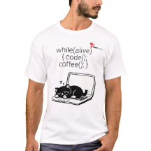 Code Kaffee Wiederholen Katze T-Shirt
