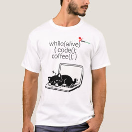 Code Kaffee Wiederholen Katze T-Shirt