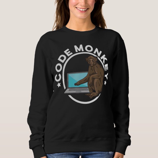 Code Monkey Programming Coder Software-Entwickler  Sweatshirt (Vorderseite)