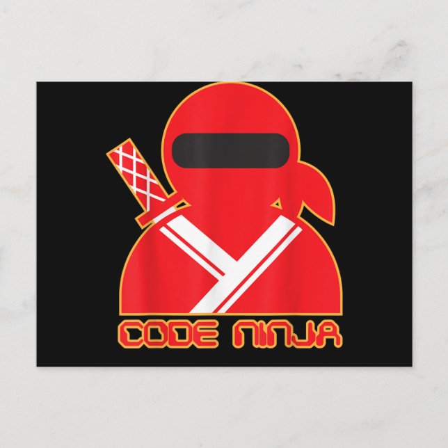 Code Ninja Computer-Codierungsingenieur Lustige Li Ankündigungspostkarte (Vorderseite)