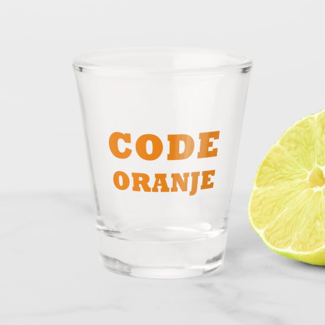 Code Oranje Shot Glass: Embrace Dutch Pride Schnapsglas (Vorderseite)