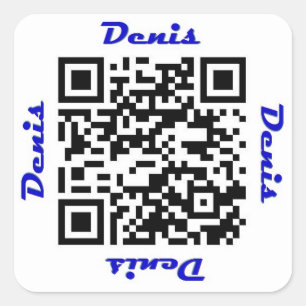 Code-personalisierter NAMENSaufkleber Denis QR Quadratischer Aufkleber