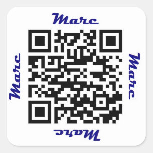 Code-personalisierter NAMENSaufkleber Marc QR Quadratischer Aufkleber