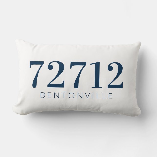 Code postal personnalisé Ville Coussin Marine Blan (Recto)