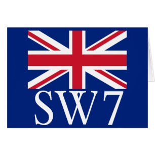 Code postal SW7 de Londres avec Union Jack