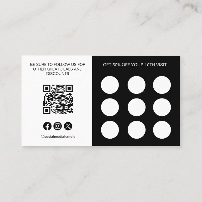 Code Qr Carte de fidélité Logo Médias sociaux Icôn (Dos)