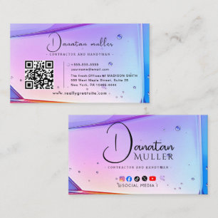 Code QR Carte de visite en pierre d'opale pour ent