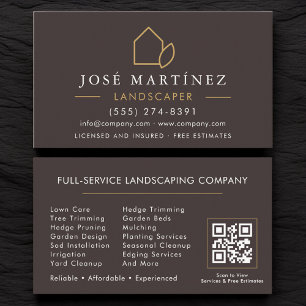 Code QR Carte de visite Entretien de pelouse Jardi