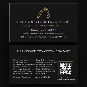 Code QR Carte de visite excavatrice Équipement lou