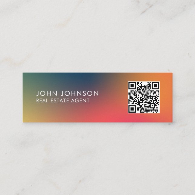 Code QR Carte de visite mini moderne pour les entr (Devant)