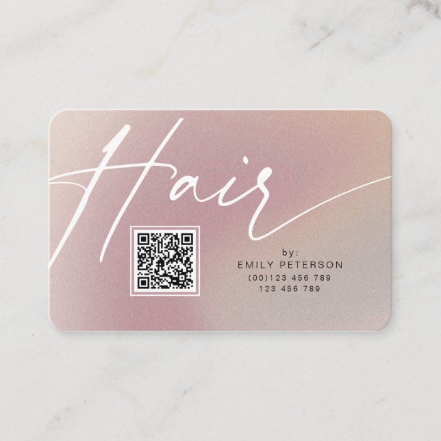 Code QR carte de visite moderne pour coiffeur (Devant)