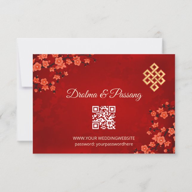 Code QR | Cherry Blossom Red RSVP (Dos)
