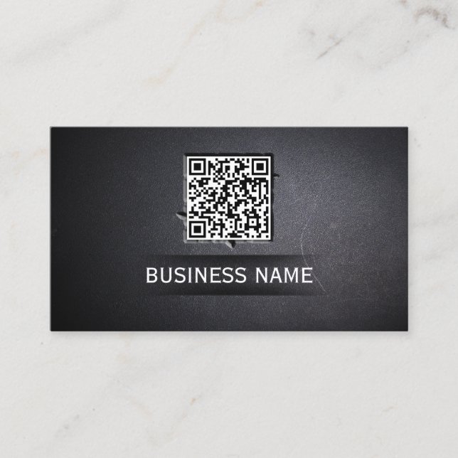 Code QR cool intégré Carte de visite foncé (Devant)