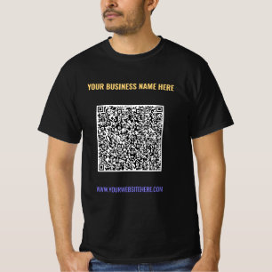Code QR couleur et Modèle T-shirt texte personnali