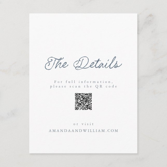 Code QR de carte de détails de mariage français de (Devant)