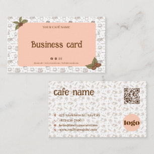 Code QR de carte de visite de Boho Café Logo