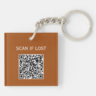 Code QR de couleur unie Scannez si perdu Roux Élég