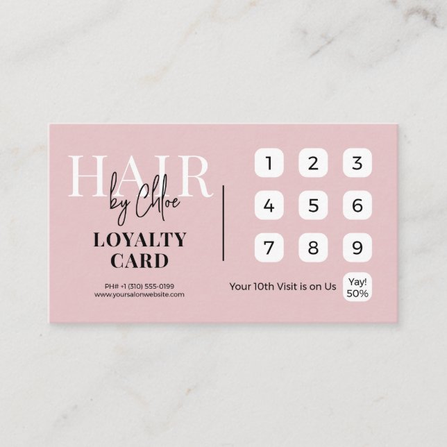 Code QR de fidélité de référencement de salon chic (Devant)