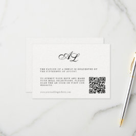Code QR de la carte RSVP de mariage formel classiq