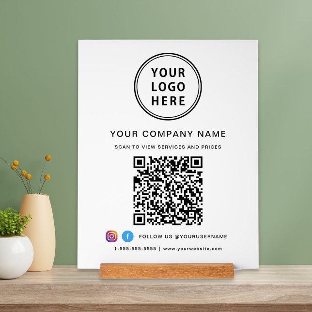 Code QR de logo d'entreprise sur fond blanc pour l (Créateur téléchargé)
