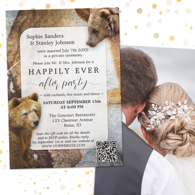 Code QR de l'ours boho Photo après invitation de m (Créateur téléchargé)