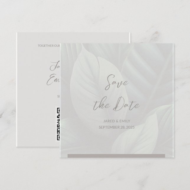 Code QR de mariage Invitation de sauvegarde de dat (Devant / Derrière)