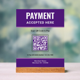 Code QR de paiement commercial Purple Scan to Pay
