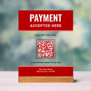 Code QR de paiement par scan Rouge Paiement commer