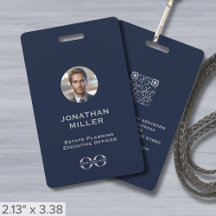 Code QR de photo personnalisée Badge d'ID employé